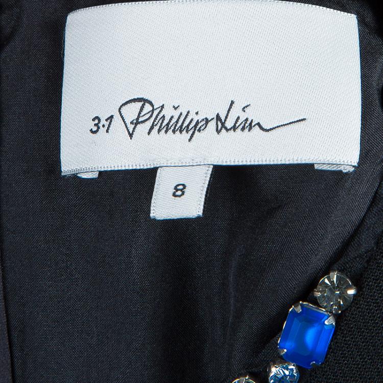 مملوكة مسبقًا 3.1 Phillip Lim Black Crystal Embellished Dress M