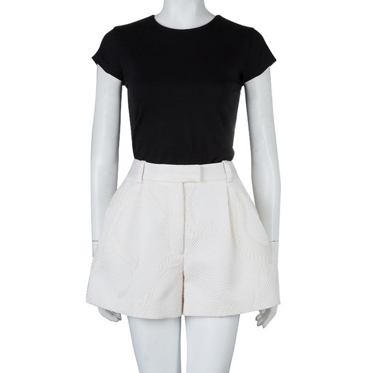 Pre Owned 3.1 Phillip Lim Off White Embossed Pleated Shorts S
