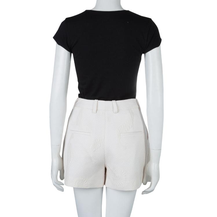 Pre Owned 3.1 Phillip Lim Off White Embossed Pleated Shorts S