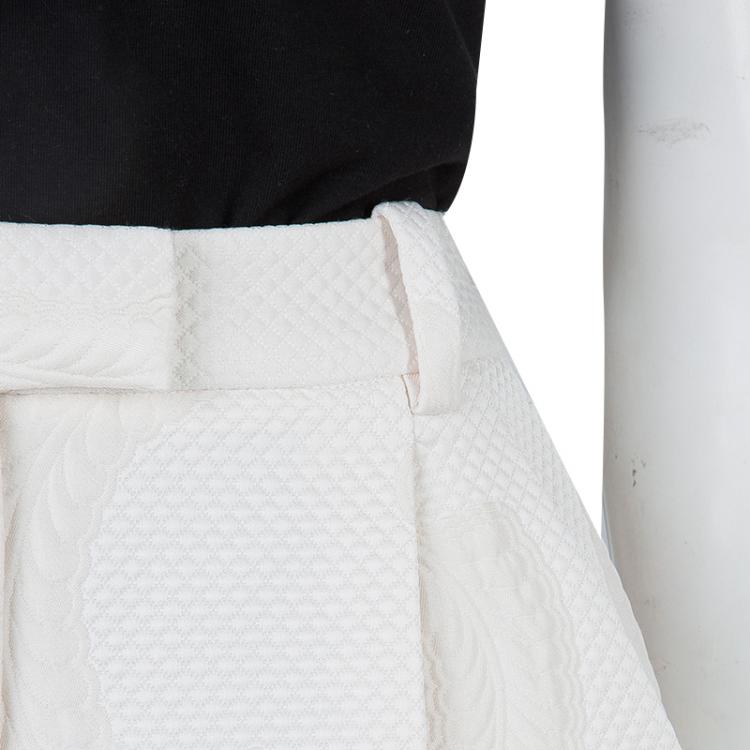 Pre Owned 3.1 Phillip Lim Off White Embossed Pleated Shorts S