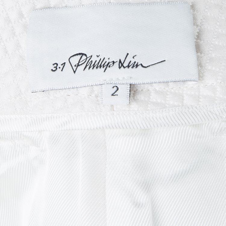 Pre Owned 3.1 Phillip Lim Off White Embossed Pleated Shorts S