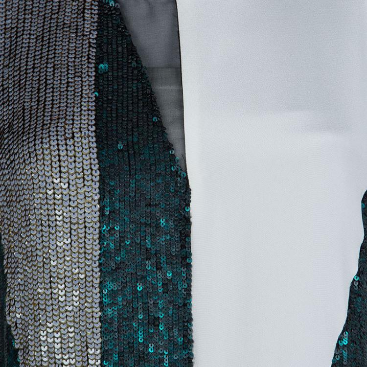 Pre Owned 3.1 Phillip Lim Colorblock Silk Sequin Embellished Sleeveless Shift Dress S