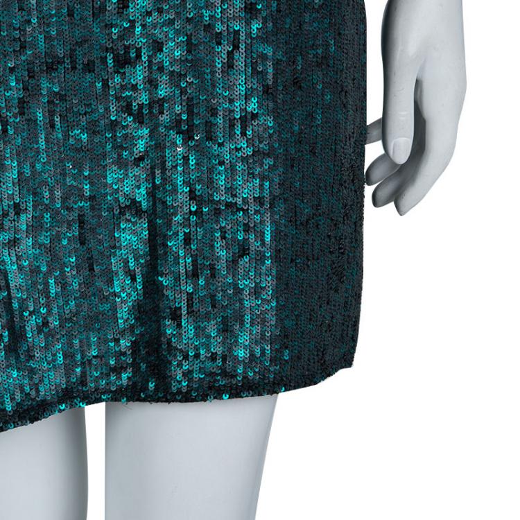 Pre Owned 3.1 Phillip Lim Colorblock Silk Sequin Embellished Sleeveless Shift Dress S