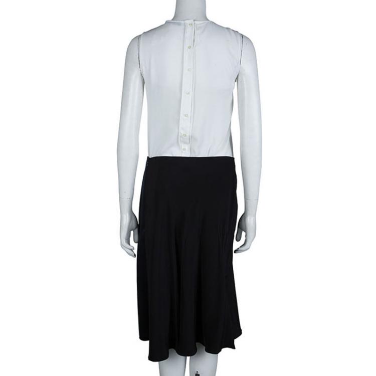 Pre Owned 3.1 Phillip Lim Black and Navy Silk Skirt M