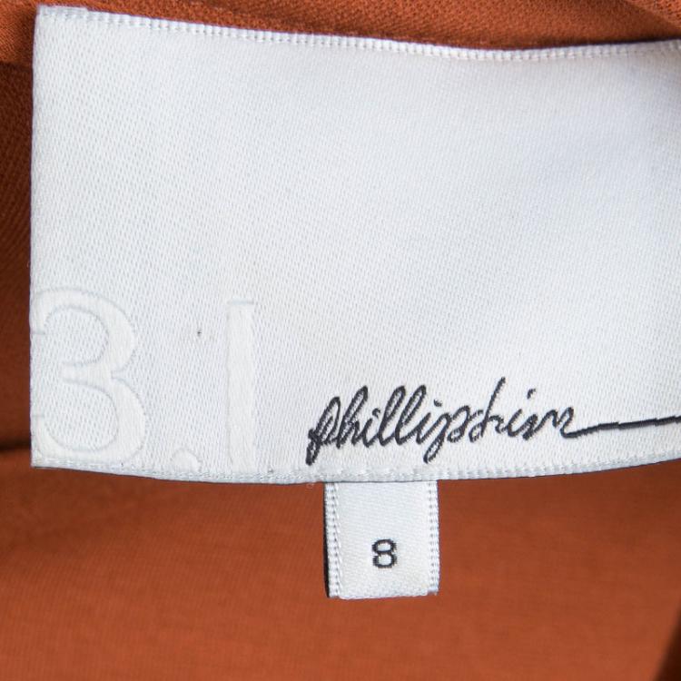 مملوكة مسبقًا 3.1 Phillip Lim Burnt Orange Knit Long Sleeve Sheath Dress M