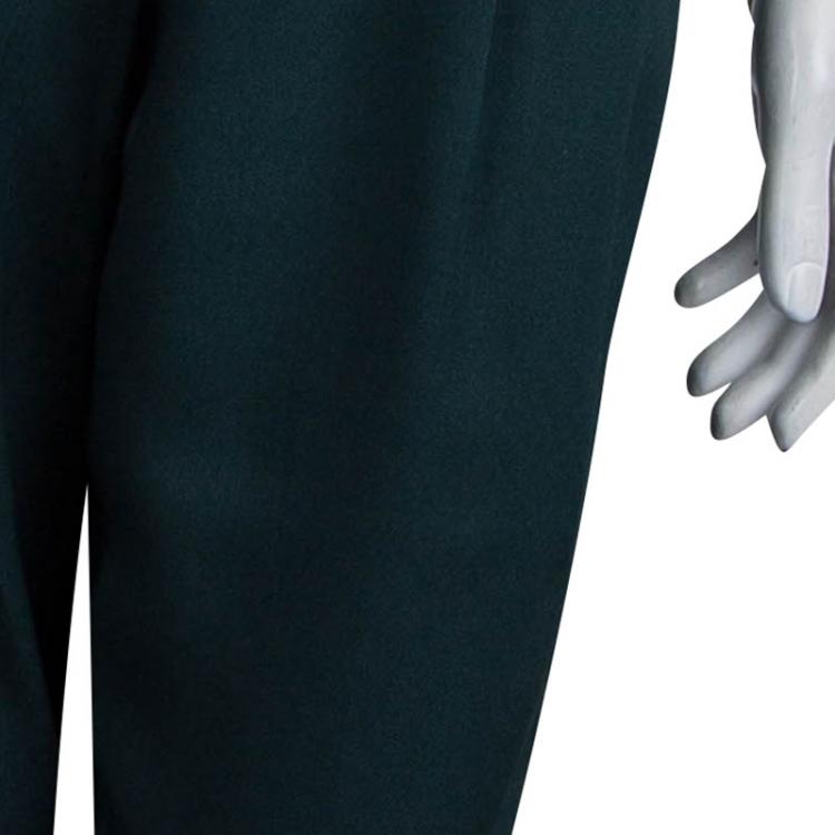 Pre Owned 3.1 Phillip Lim Dark Green Elasticized Waist Silk Pants S