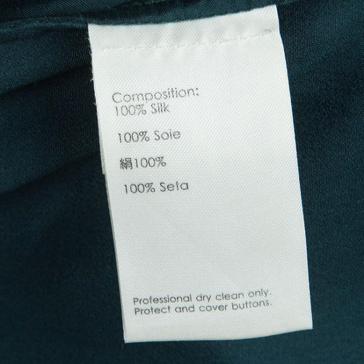 Pre Owned 3.1 Phillip Lim Dark Green Elasticized Waist Silk Pants S
