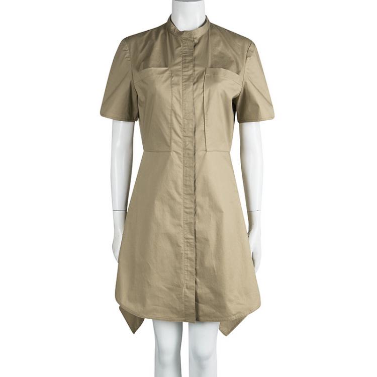 3.1 Lim Brown Cotton Sleeve Zip Dress M 3.1 Phillip Lim | TLC