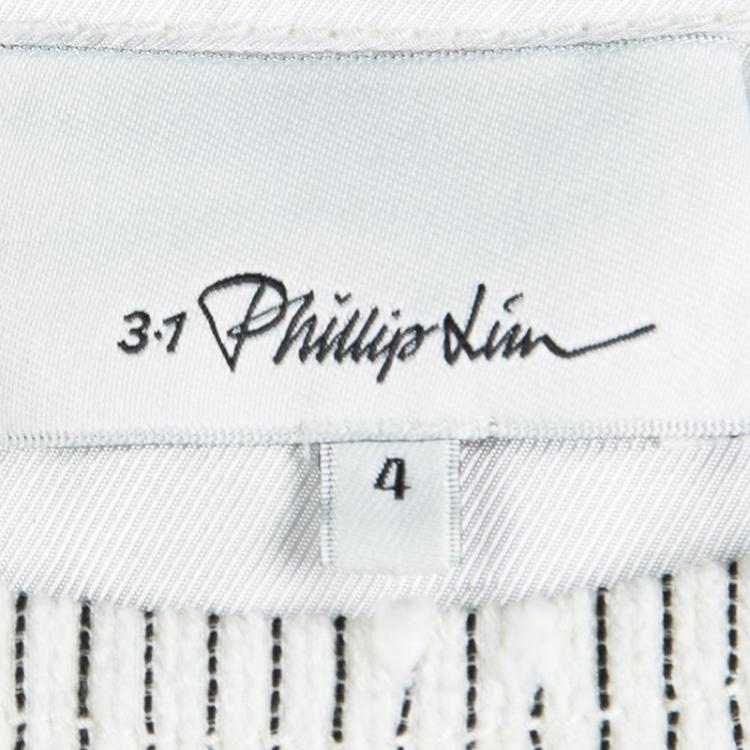 Pre Owned 3.1 Phillip Lim Off White Striped Textured Shift Dress S