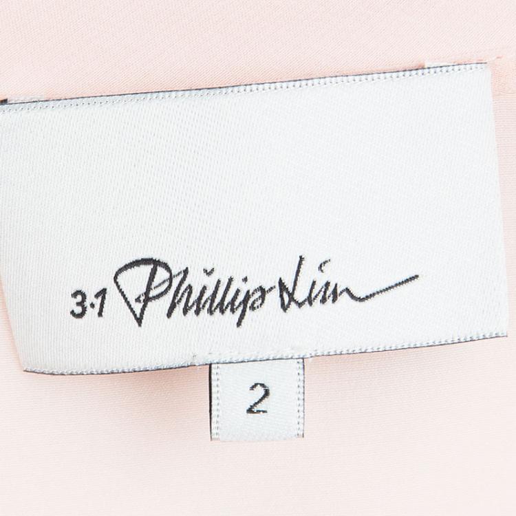 Pre Owned 3.1 Phillip Lim Blush Pink Silk High Low Sheer Top S