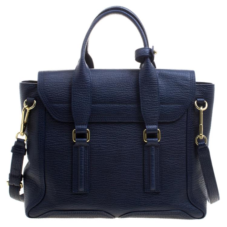 مملوكة مسبقًا 3.1 Phillip Lim Navy Blue Leather Medium Pashli Satchel