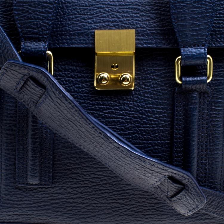 مملوكة مسبقًا 3.1 Phillip Lim Navy Blue Leather Medium Pashli Satchel