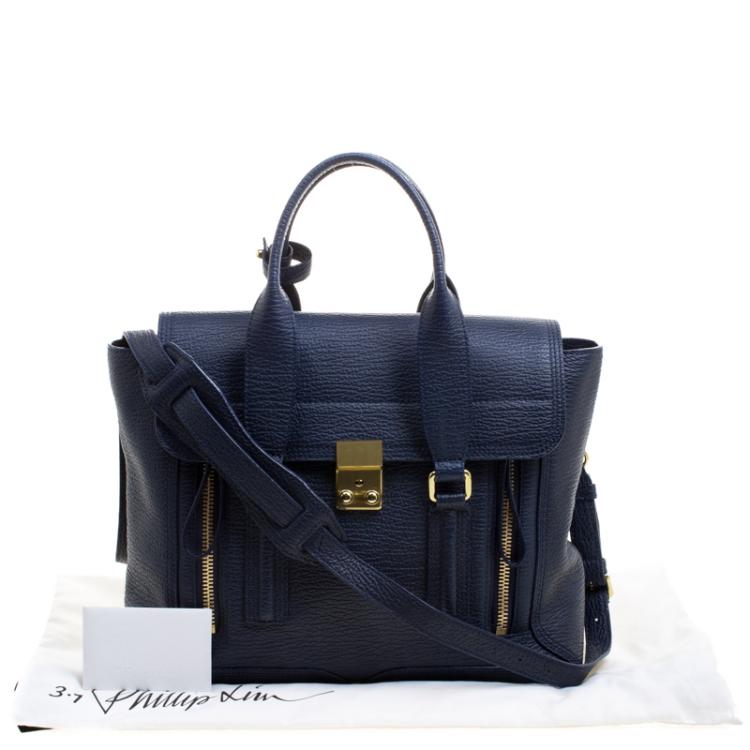 مملوكة مسبقًا 3.1 Phillip Lim Navy Blue Leather Medium Pashli Satchel