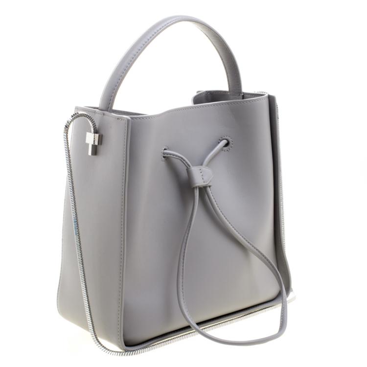 Pre Owned 3.1 Phillip Lim Grey Leather Small Drawstring Bucket Soleil Bag