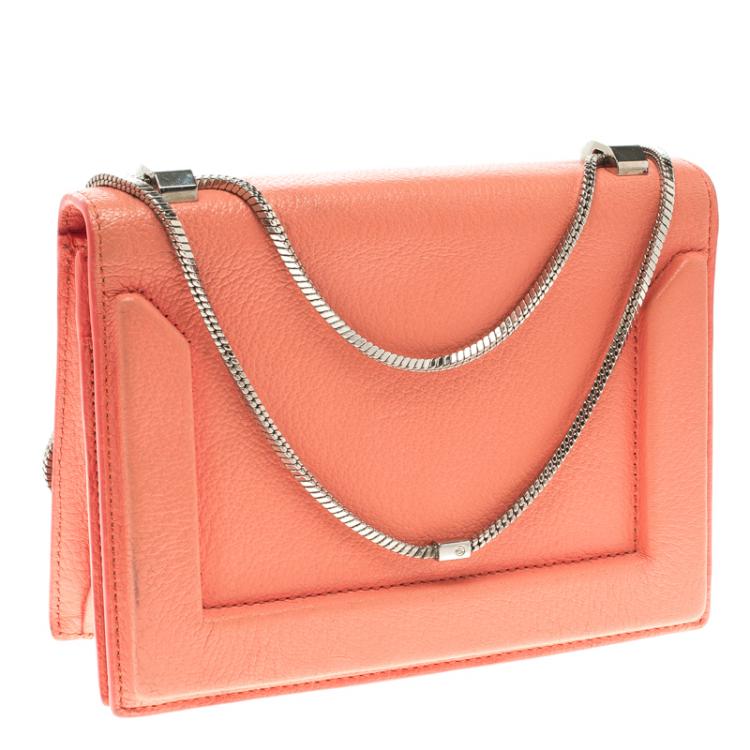 Pre Owned 3.1 Phillip Lim Peach Leather Soleil Mini Chain Shoulder Bag