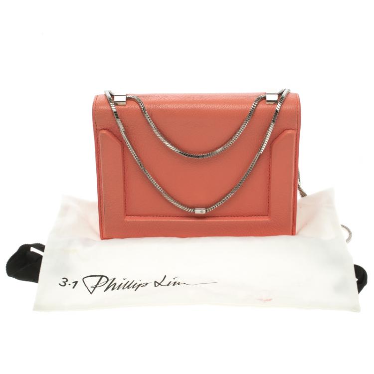 Pre Owned 3.1 Phillip Lim Peach Leather Soleil Mini Chain Shoulder Bag
