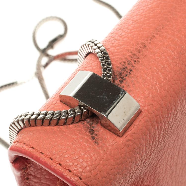 Pre Owned 3.1 Phillip Lim Peach Leather Soleil Mini Chain Shoulder Bag