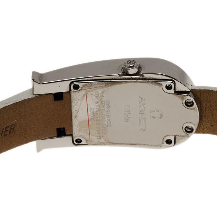 Pre Owned Aigner White Stainless Steel Olbia Women's Wristwatch 22MM