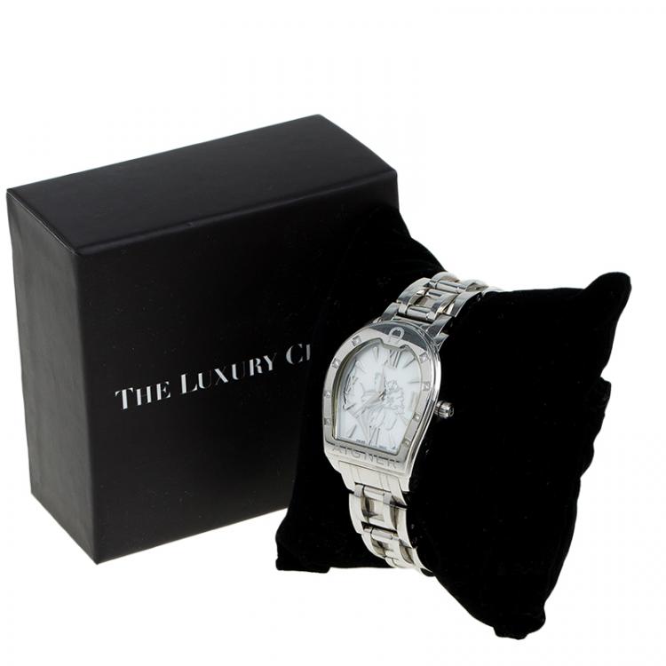 Pre Owned Aigner White Stainless Steel Verona Women's Wristwatch 33MM
