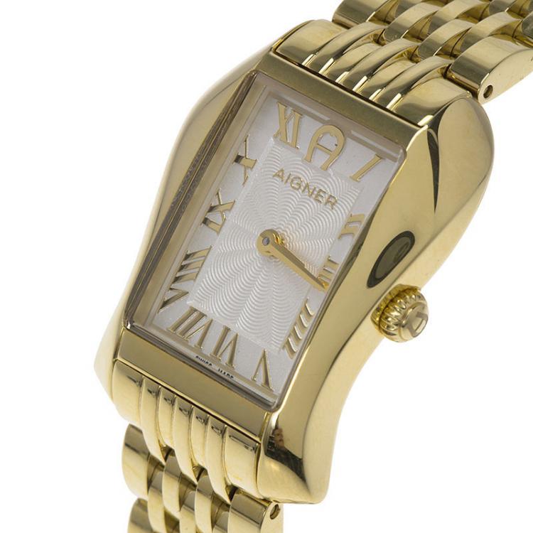 Pre Owned Aigner Urbino Yellow Gold Tone Stainless Steel Women's Wristwatch 26MM