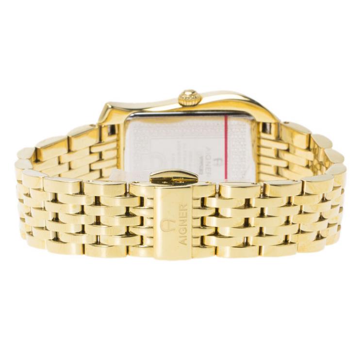 Pre Owned Aigner Urbino Yellow Gold Tone Stainless Steel Women's Wristwatch 26MM