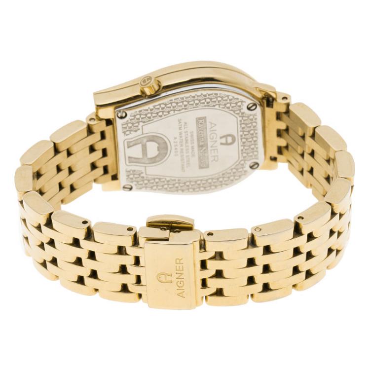Pre Owned Aigner Gold Stainless Steel Ravenna Nuovo Women's Wristwatch 30MM