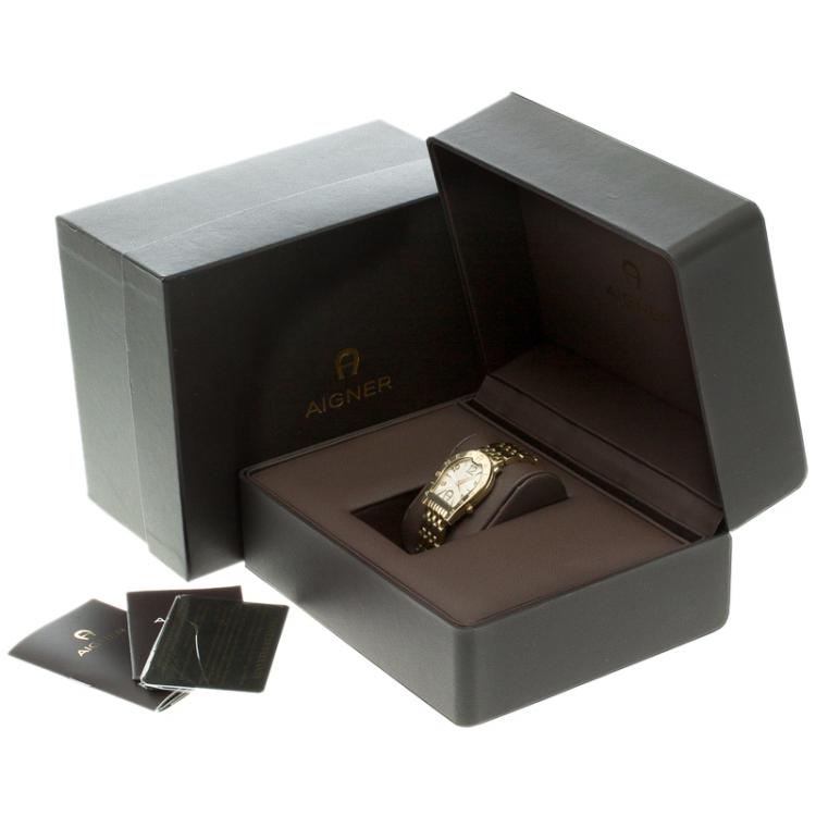 Pre Owned Aigner Gold Stainless Steel Ravenna Nuovo Women's Wristwatch 30MM