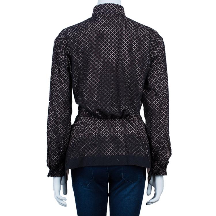Pre Owned Azzedine Alaia Black Peplum Shirt M