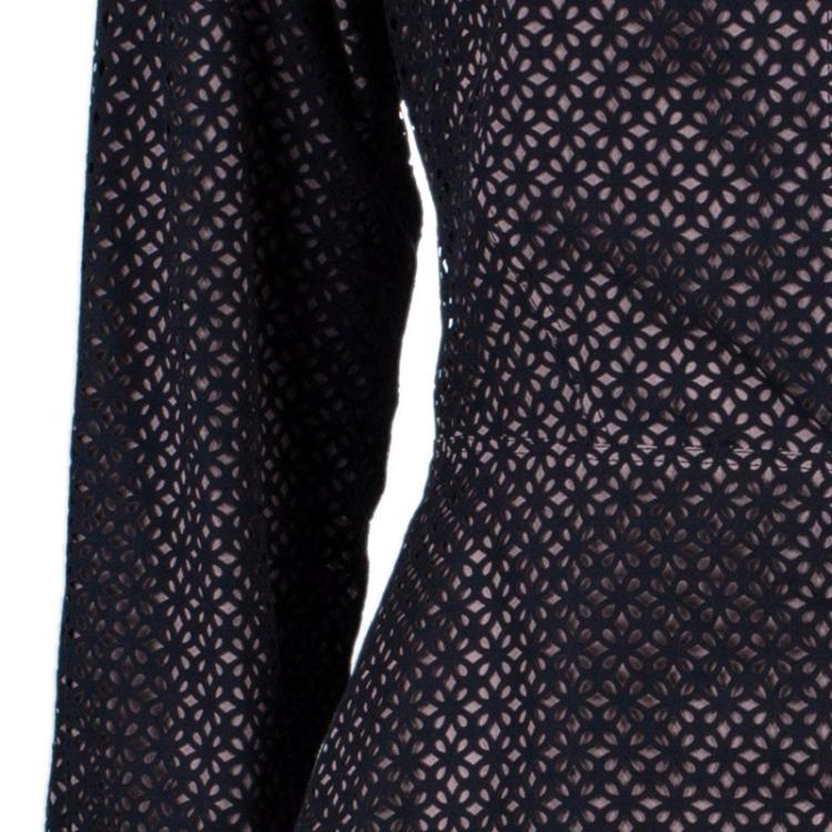 Pre Owned Azzedine Alaia Black Peplum Shirt M