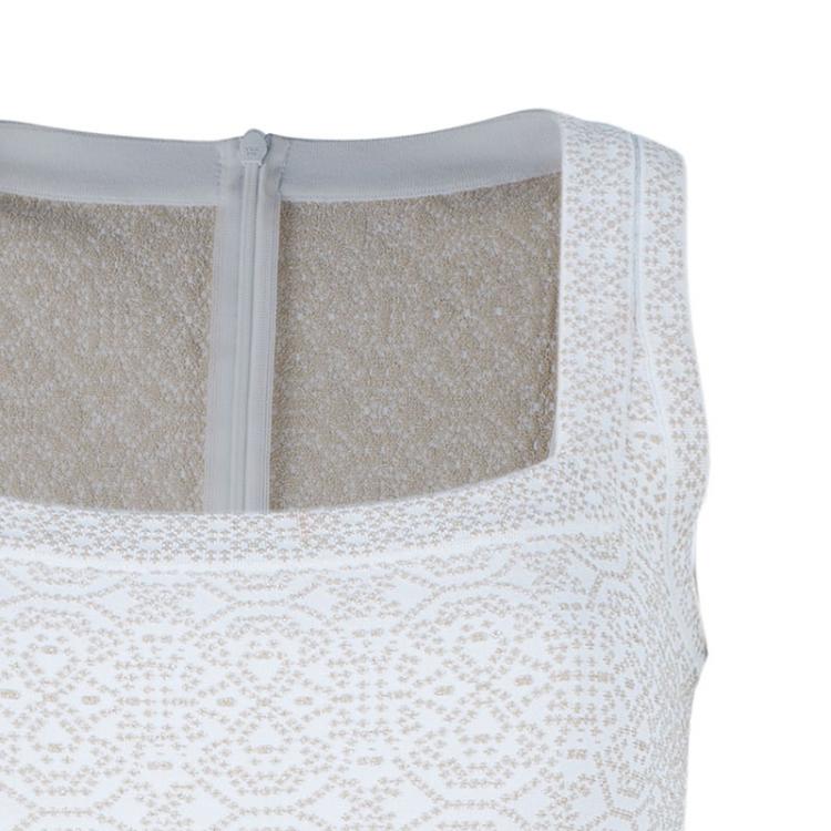 مملوكة مسبقًا Azzedine Alaia Off-White Print Flare Dress M