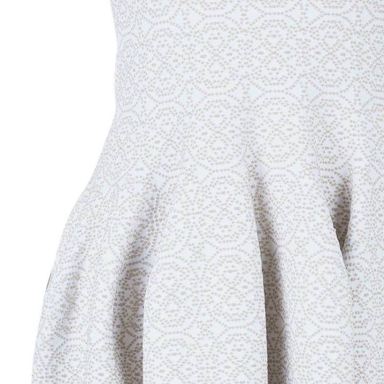 مملوكة مسبقًا Azzedine Alaia Off-White Print Flare Dress M