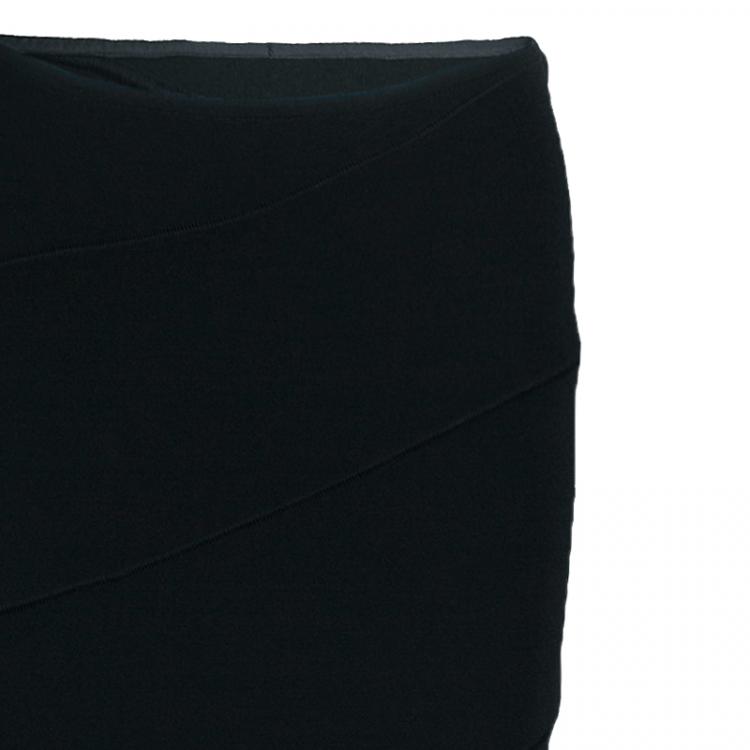 Pre Owned Azzedine Alaia Black Assymmetric Maxi Skirt M