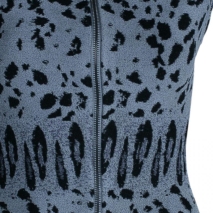 Pre Owned Alaia Grey Leopard Print Sleeveless Jacket S