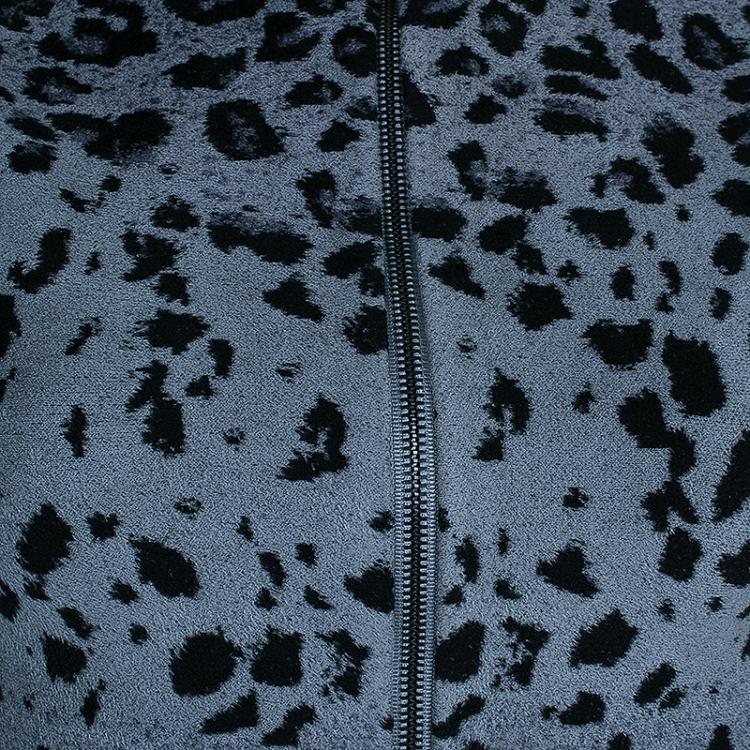 Pre Owned Alaia Grey Leopard Print Sleeveless Jacket S