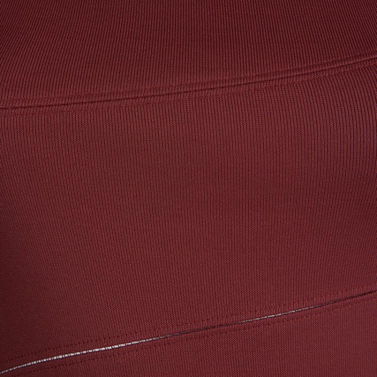Pre Owned Alaia Burgundy Knit Sleeveless Paneled Maxi Dress  S