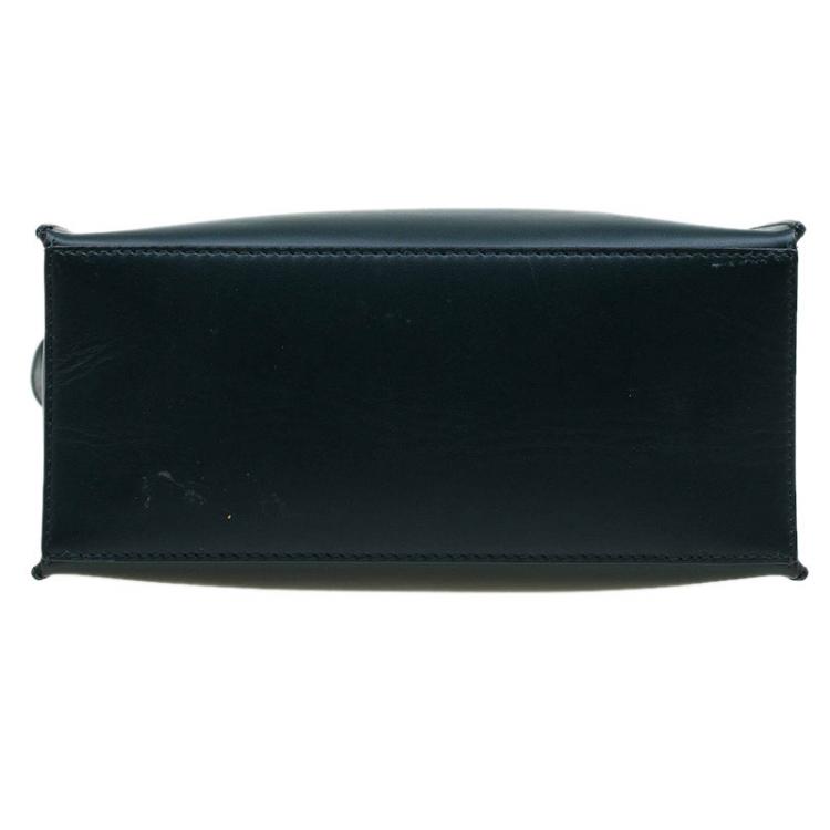 Pre Owned Balenciaga Dark Green Leather Mini All Afternoon Tote