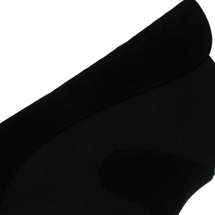 Pre Owned Alaia Black Suede Chamois Platform Ankle Boots Size 39