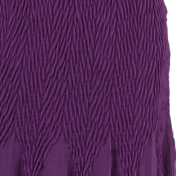 مملوكة مسبقًا Alberta Ferretti Purple Embellished Chiffon Maxi Dress M