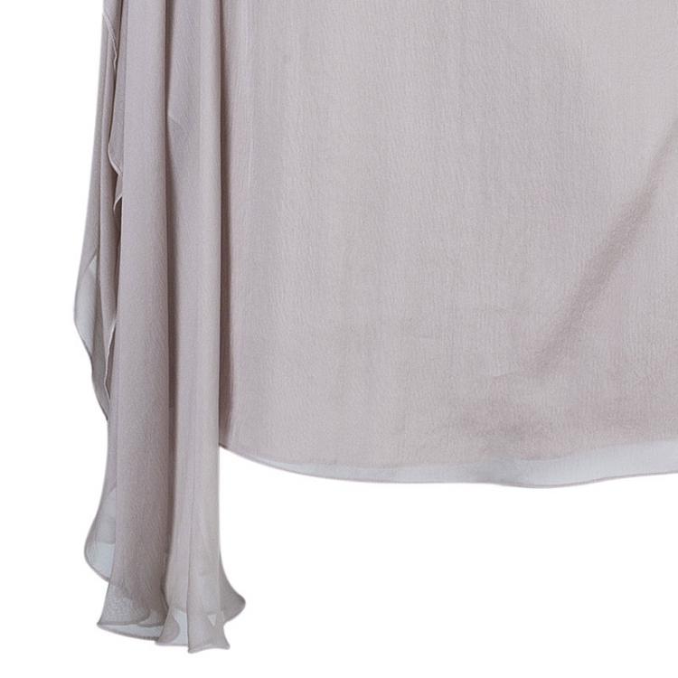 Pre Owned Alberta Ferretti Nude One Shoulder Top M