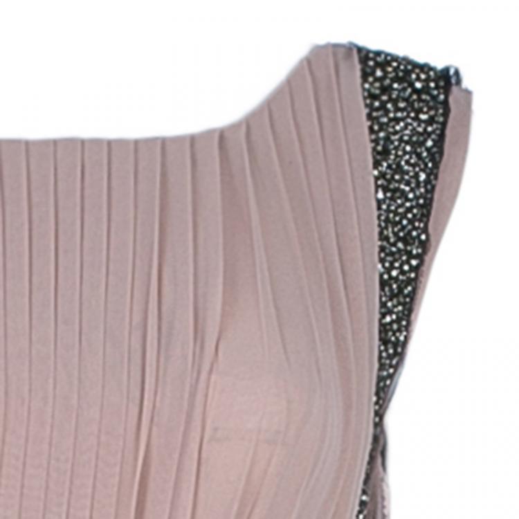Pre Owned Alberta Ferretti Blush Pink Embellished Gown M