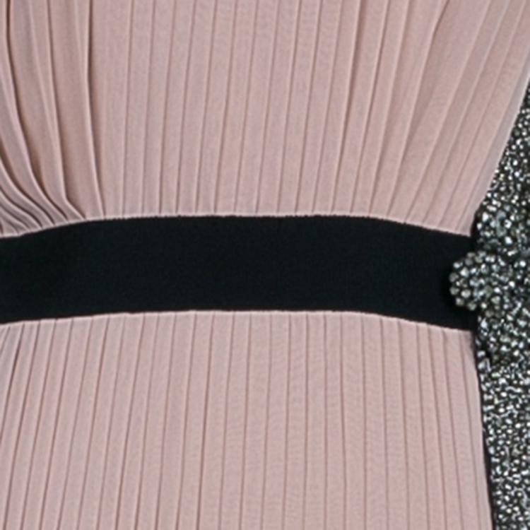 Pre Owned Alberta Ferretti Blush Pink Embellished Gown M