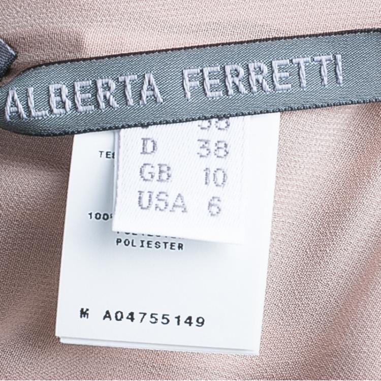 Pre Owned Alberta Ferretti Blush Pink Embellished Gown M