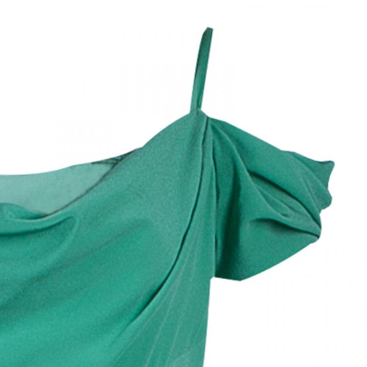 Pre Owned Alberta Ferretti Sage Green Silk Gown L