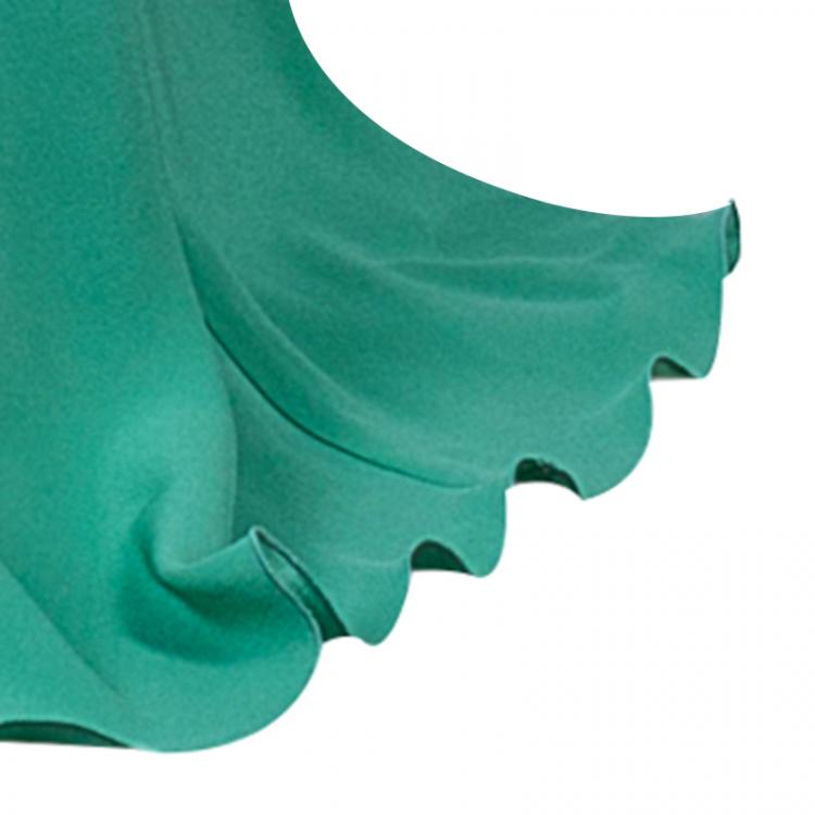 Pre Owned Alberta Ferretti Sage Green Silk Gown L