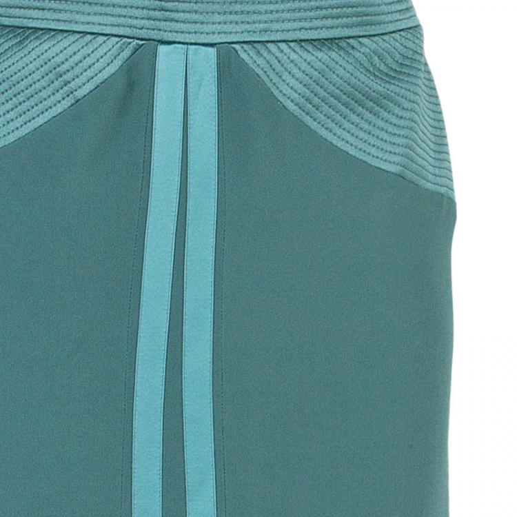 Pre Owned Alberta Ferretti Green Embellished Bustier Evening Gown M