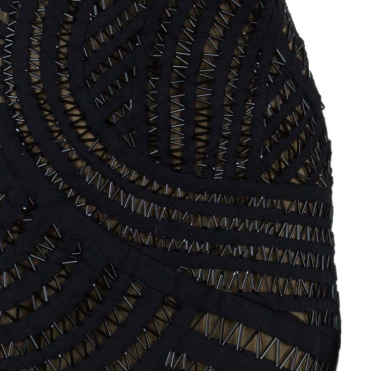 Pre Owned Alberta Ferretti Embellished Sleeveless Cocktail Dress L