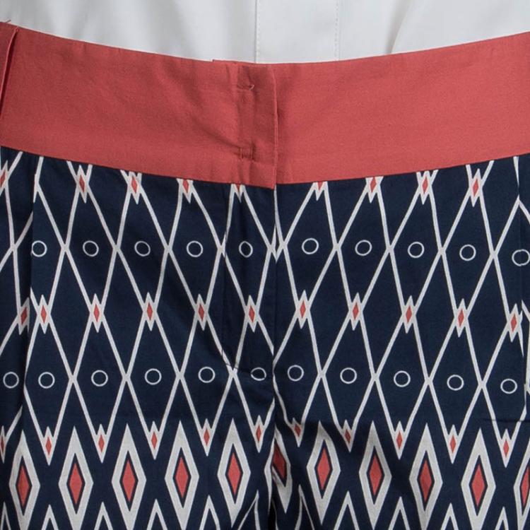 Pre Owned Alberta Ferretti Multicolor Printed Cotton Shorts M
