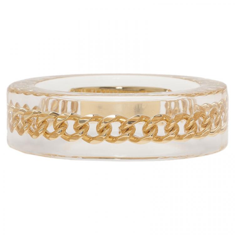 Pre Owned Alexander McQueen Plexi Chain Bangle Bracelet 