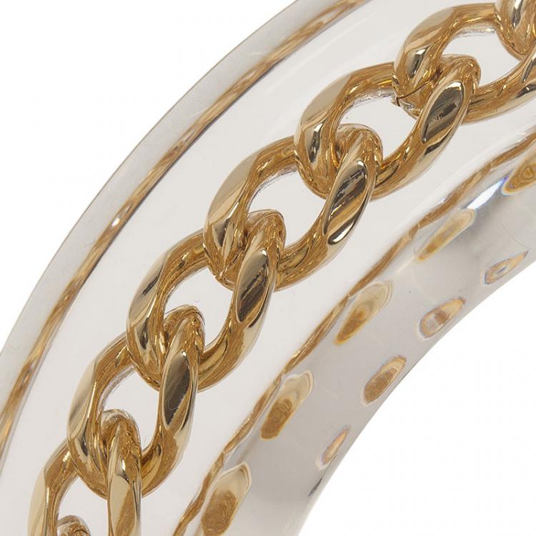 Pre Owned Alexander McQueen Plexi Chain Bangle Bracelet 