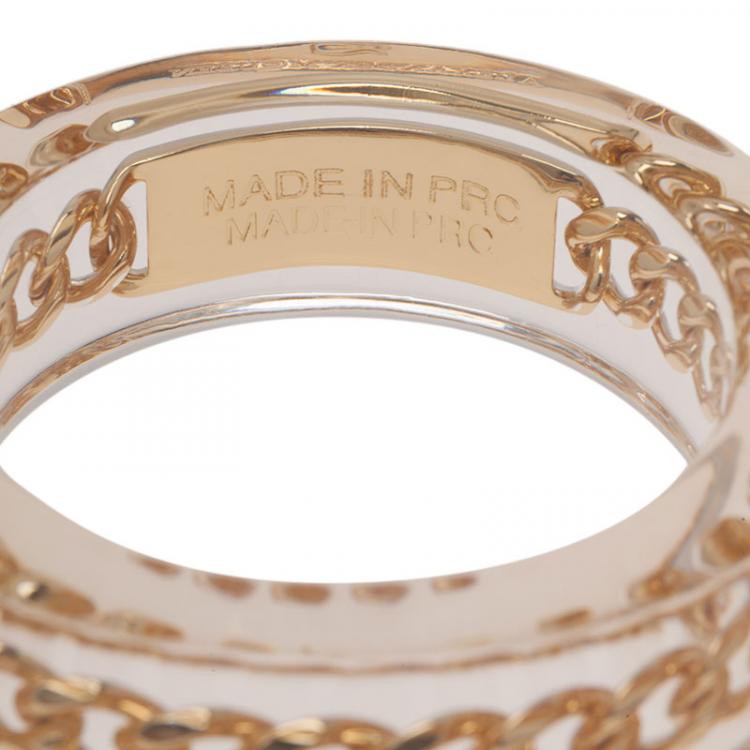 Pre Owned Alexander McQueen Plexi Chain Bangle Bracelet 